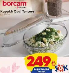 PAŞABAHÇE BORCAM KAPAKLI OVAL TENCERE fiyat ve kampanya bilgisi